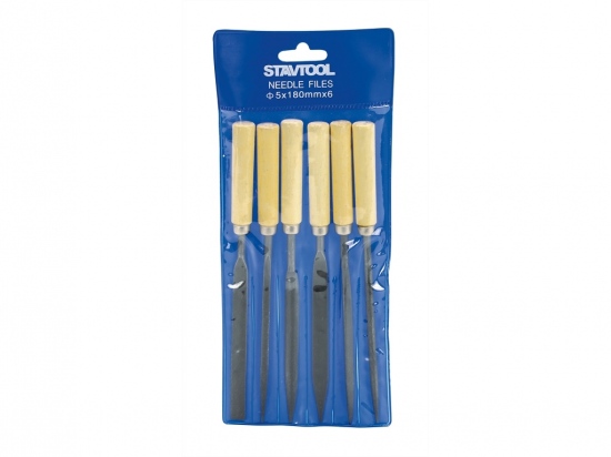 Needle file set 180mm 6-piece